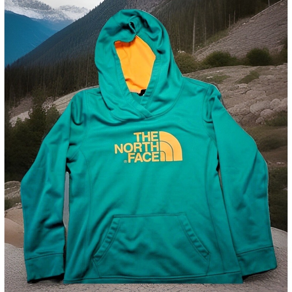 The North Face Women's M Pattern Half Dome Hoodie Logo Pullover Turquoise